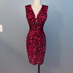 Cache Snake and Leopard Print Dress